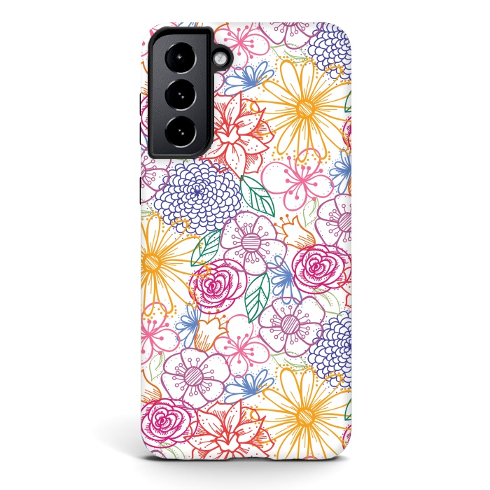 Galaxy S21 StrongFit Summer Bright Floral by TracyLucy Designs