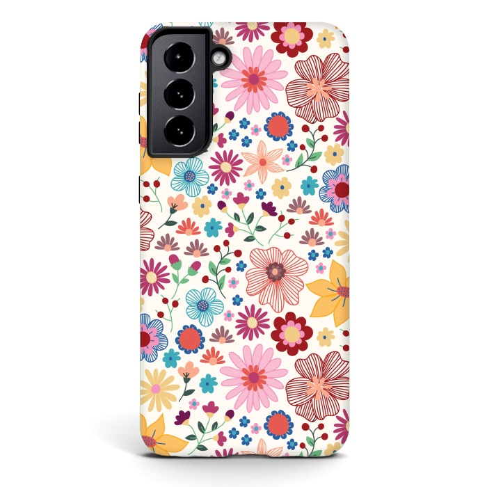 Galaxy S21 StrongFit Springtime Wild Bloom by TracyLucy Designs