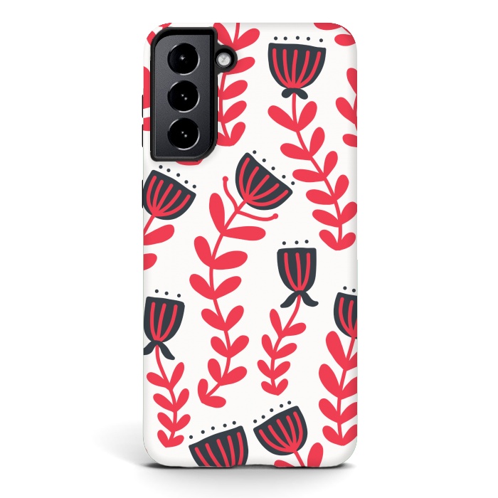 Galaxy S21 StrongFit Red flowers by Winston
