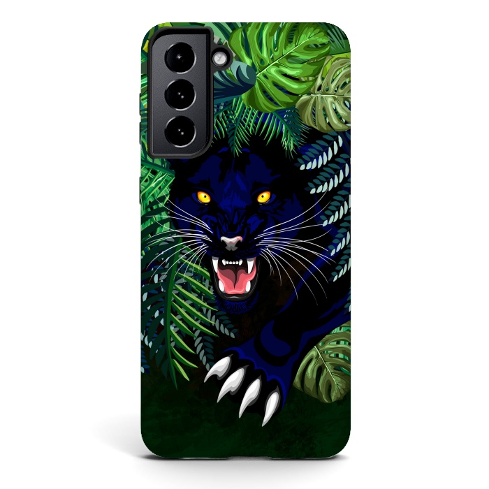 Galaxy S21 StrongFit Black Panther Spirit coming out from the Jungle by BluedarkArt