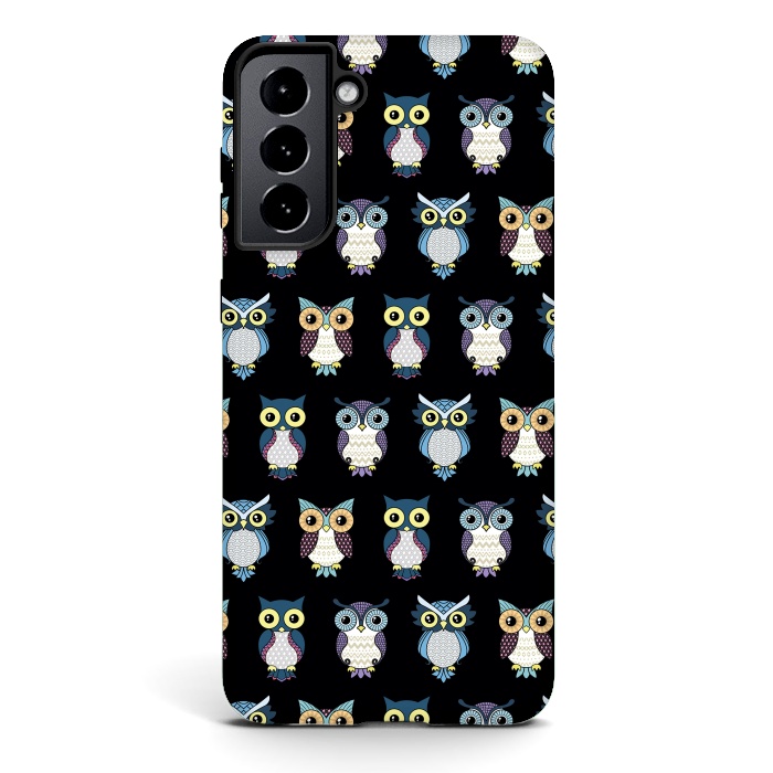 Galaxy S21 StrongFit Owls pattern by Laura Nagel
