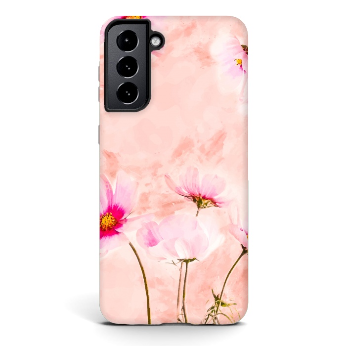 Galaxy S21 StrongFit Pink Spring Flower by Creativeaxle