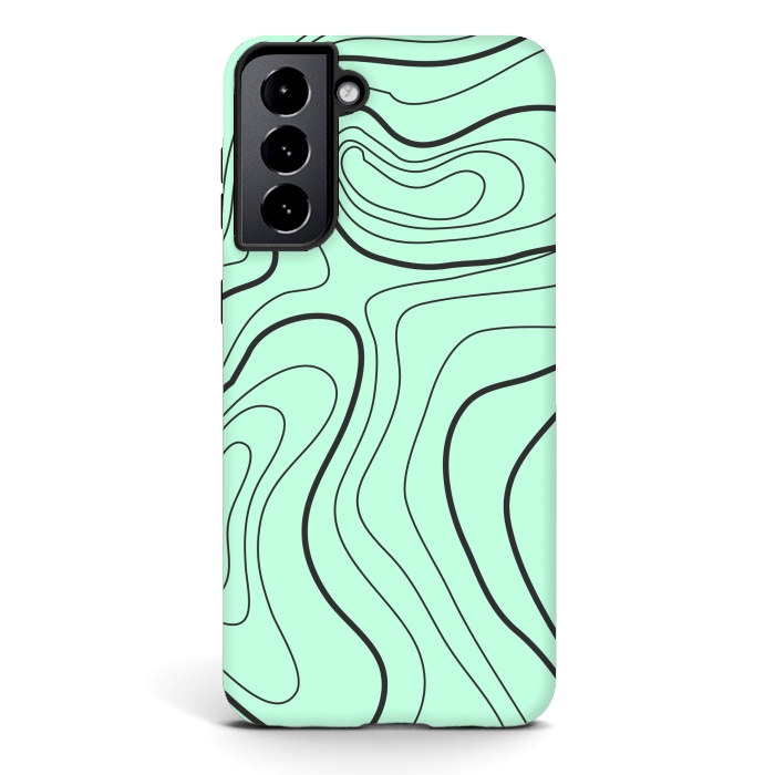 Galaxy S21 plus StrongFit green abstract lines 2 by MALLIKA