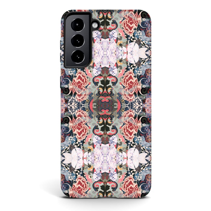 Galaxy S21 StrongFit Japanese inspired floral mandala pattern by Oana 