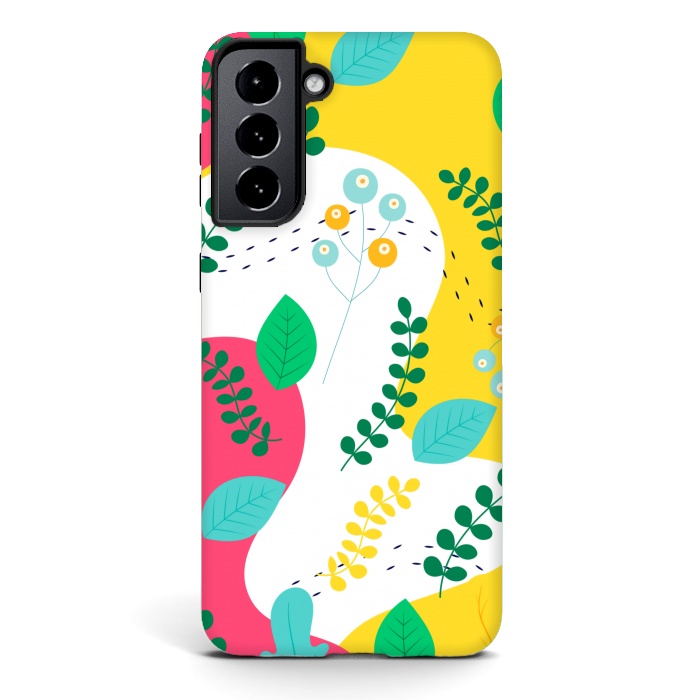 Galaxy S21 plus StrongFit ABSTRACT FLORAL PATTERN 3  by MALLIKA