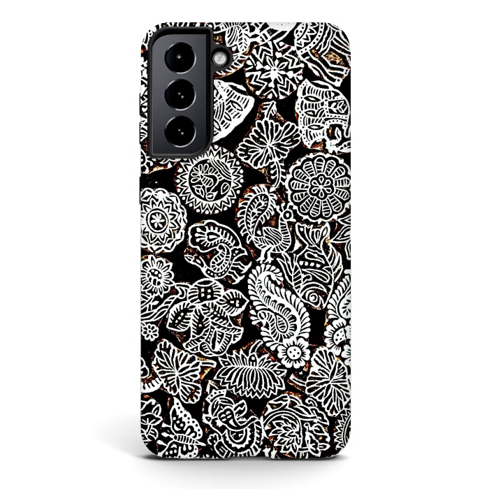 Galaxy S21 plus StrongFit Black and white pattern by Winston
