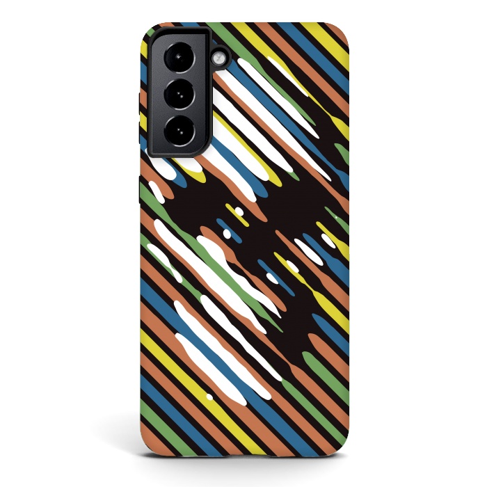 Galaxy S21 plus StrongFit Stripe Skull by Ali Gulec