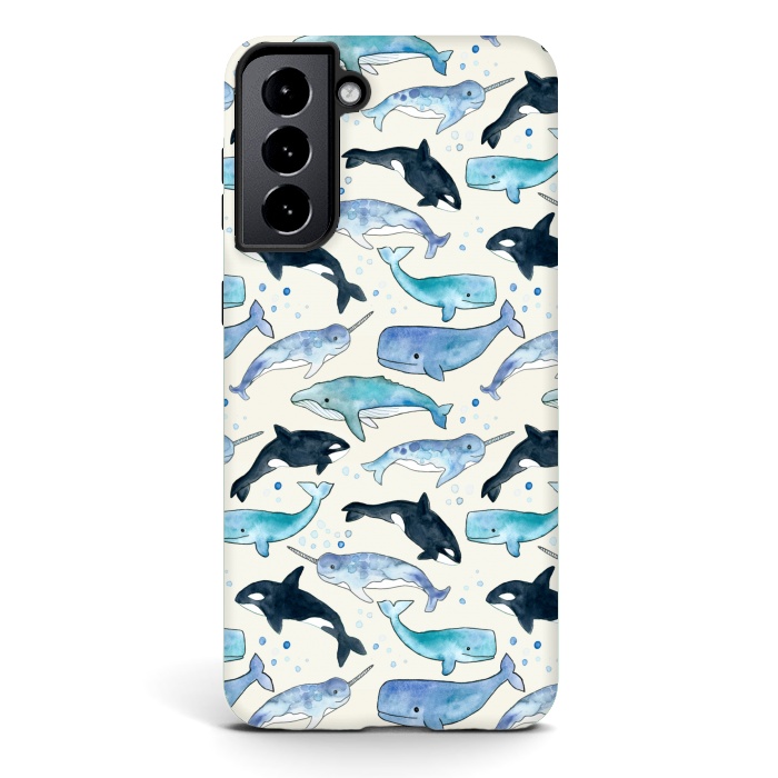 Galaxy S21 StrongFit Whales, Orcas & Narwhals by Tangerine-Tane