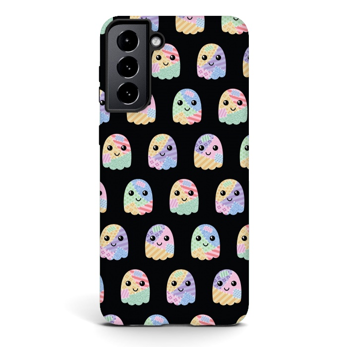 Galaxy S21 StrongFit Patchwork ghost pattern by Laura Nagel