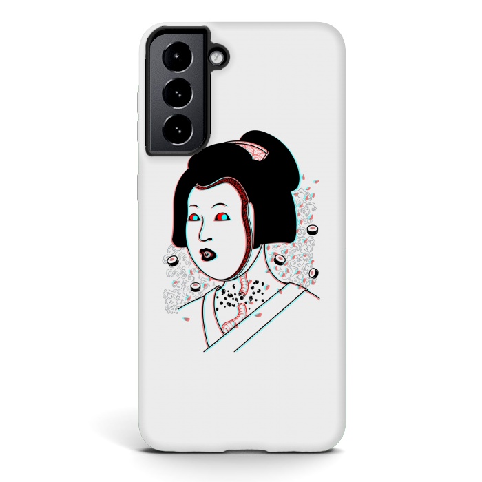 Galaxy S21 StrongFit Psychedelic Geisha by Pigboom