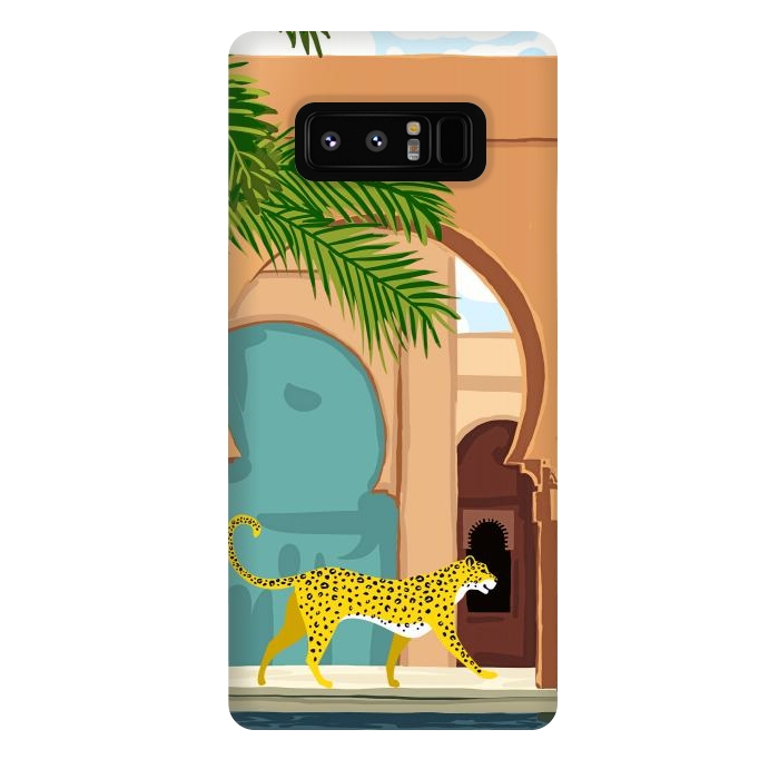 Galaxy Note 8 StrongFit Cheetah Under The Moroccan Arch by Uma Prabhakar Gokhale