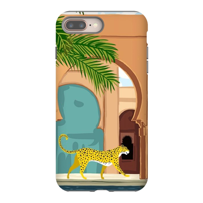 iPhone 8 plus StrongFit Cheetah Under The Moroccan Arch by Uma Prabhakar Gokhale