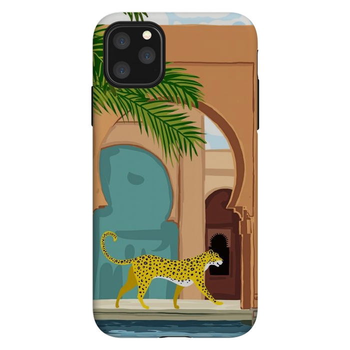 iPhone 11 Pro Max StrongFit Cheetah Under The Moroccan Arch by Uma Prabhakar Gokhale