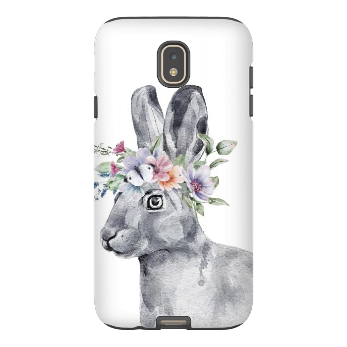 Galaxy J7 StrongFit cute watercolor rabbit with flowers by haroulita