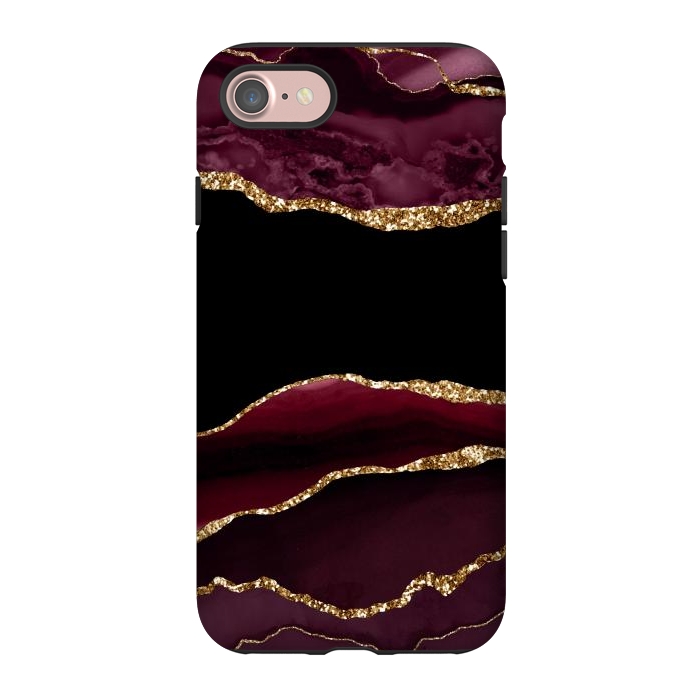iPhone 7 StrongFit burgundy agate marble by haroulita