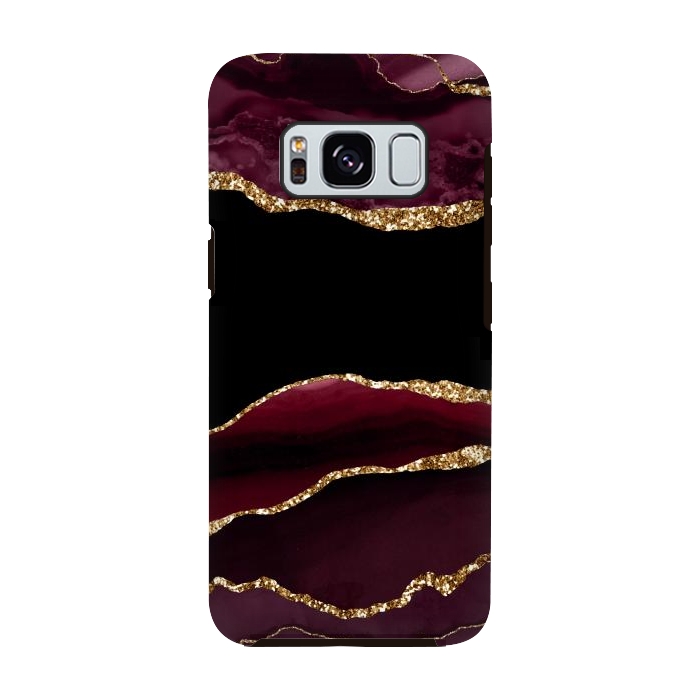 Galaxy S8 StrongFit burgundy agate marble by haroulita