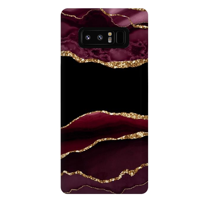 Galaxy Note 8 StrongFit burgundy agate marble by haroulita