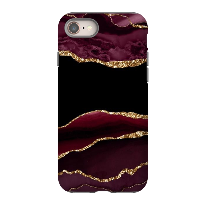 iPhone 8 StrongFit burgundy agate marble by haroulita