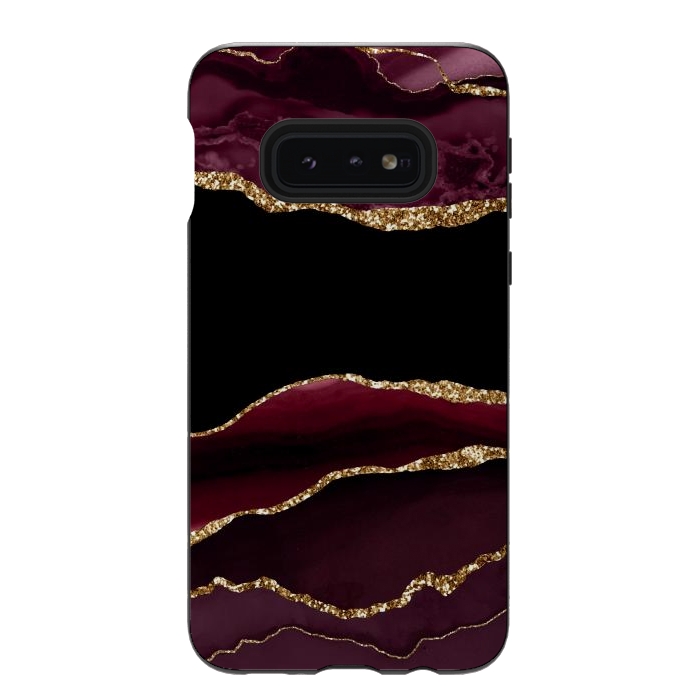 Galaxy S10e StrongFit burgundy agate marble by haroulita