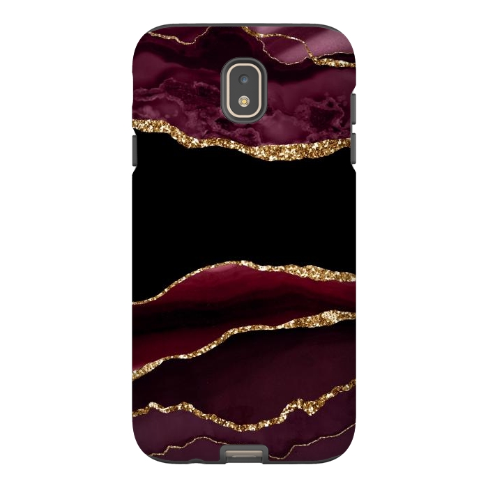 Galaxy J7 StrongFit burgundy agate marble by haroulita