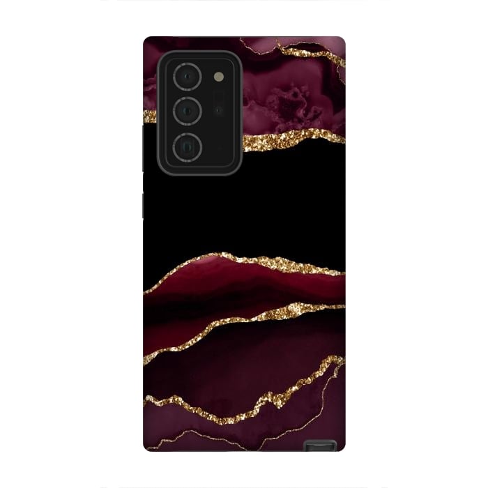 Galaxy Note 20 Ultra StrongFit burgundy agate marble by haroulita