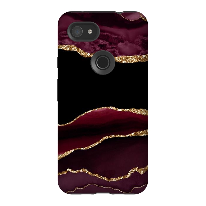 Pixel 3AXL StrongFit burgundy agate marble by haroulita
