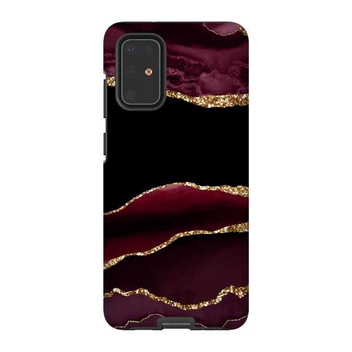 Galaxy S20 Plus StrongFit burgundy agate marble by haroulita