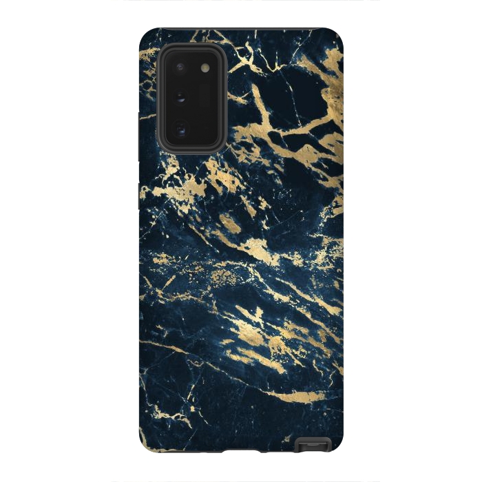 Galaxy Note 20 StrongFit dark blue gold marble by haroulita
