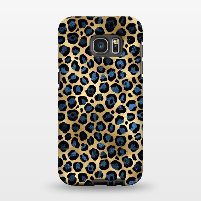 Galaxy S7 EDGE StrongFit blue leopard print by haroulita