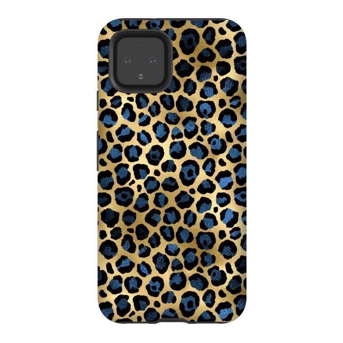 Pixel 4 StrongFit blue leopard print by haroulita