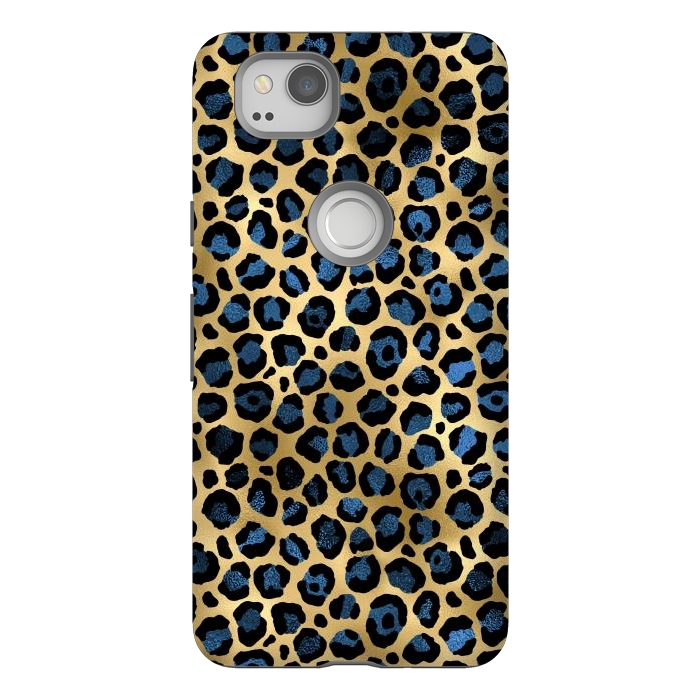 Pixel 2 StrongFit blue leopard print by haroulita