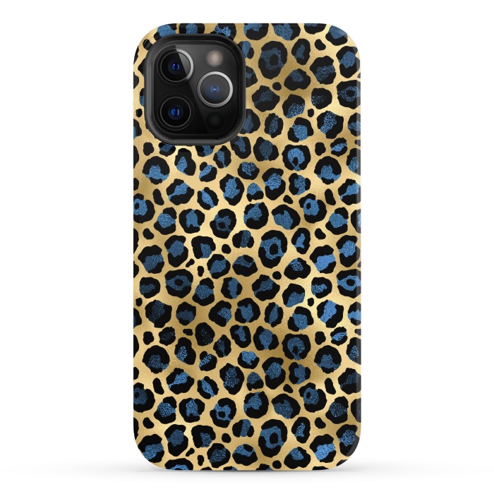iPhone 12 Pro StrongFit blue leopard print by haroulita