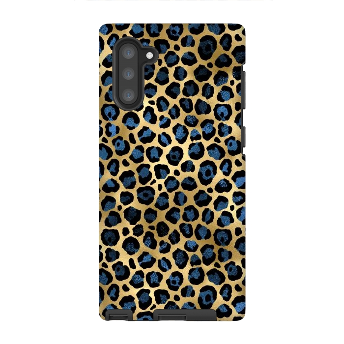 Galaxy Note 10 StrongFit blue leopard print by haroulita