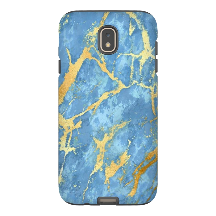 Galaxy J7 StrongFit sky blue gold marble by haroulita