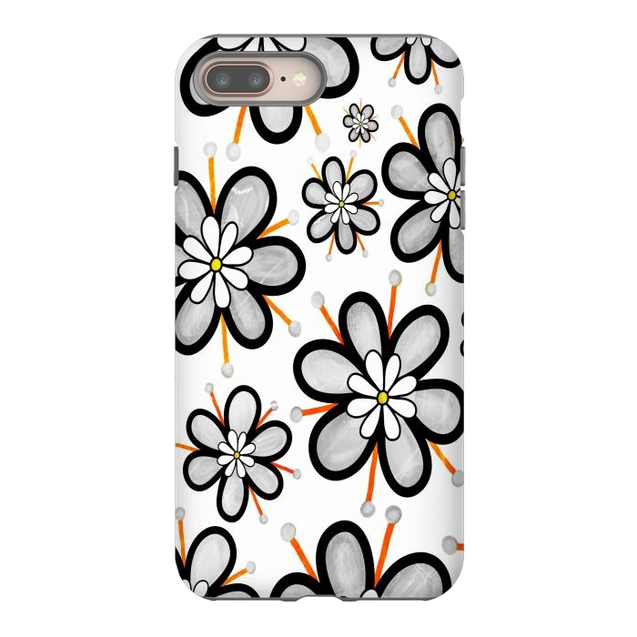 iPhone 7 plus StrongFit gray flowers  by haroulita