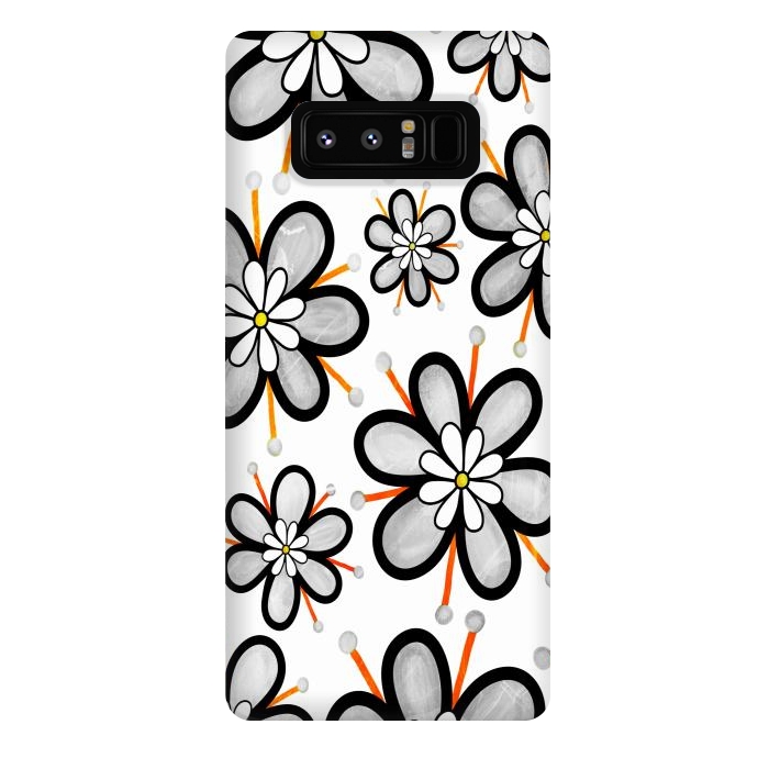 Galaxy Note 8 StrongFit gray flowers  by haroulita