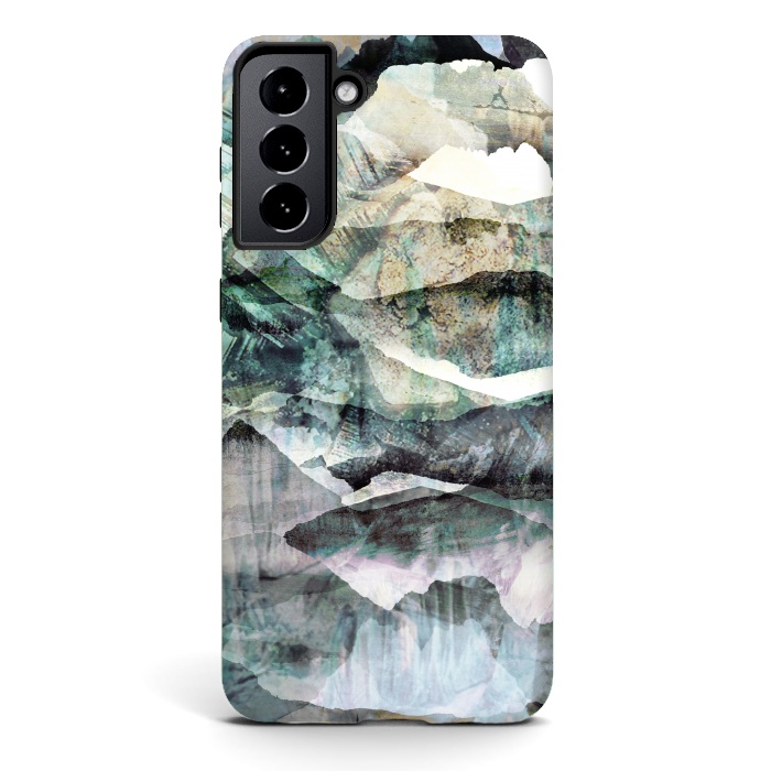 Galaxy S21 plus StrongFit Faded stylised mountain landscape by Oana 