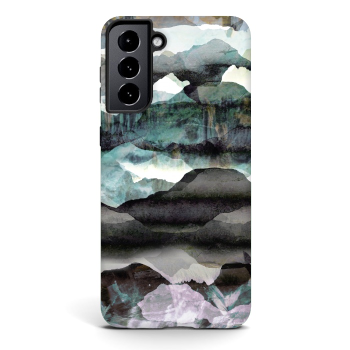 Galaxy S21 plus StrongFit stylised mountain landscape art by Oana 