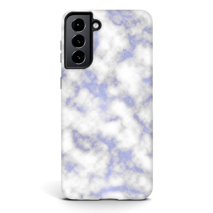 Galaxy S21 StrongFit Blue and White Marble Texture by Julie Erin Designs