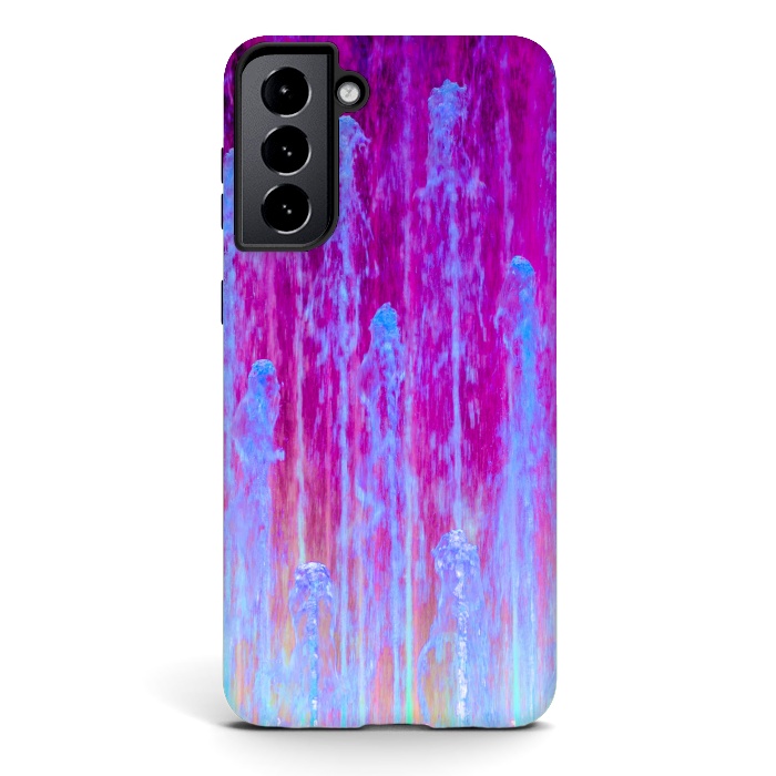 Galaxy S21 plus StrongFit Pink blue abstract  by Winston