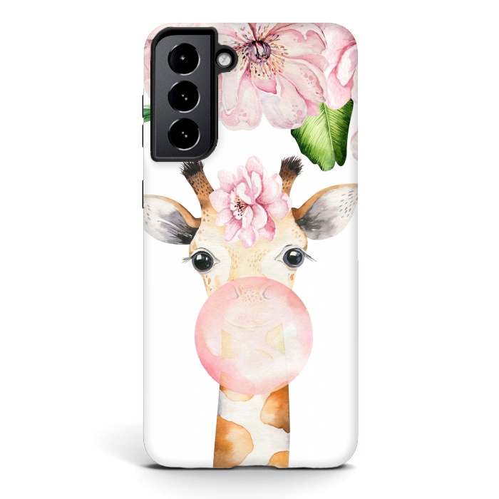 Galaxy S21 plus StrongFit Flower Giraffe With Chewing gum by  Utart
