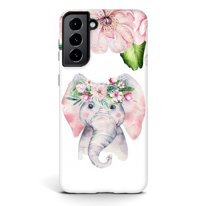 Galaxy S21 StrongFit Flower Elephant by  Utart