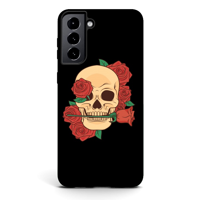 Galaxy S21 StrongFit RED ROSE SKULL BABY by MALLIKA