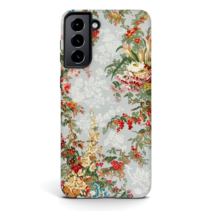 Galaxy S21 StrongFit Industrial Floral Print by Zala Farah
