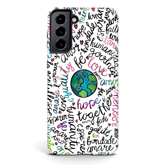 Galaxy S21 StrongFit Inspirational World II by Pom Graphic Design