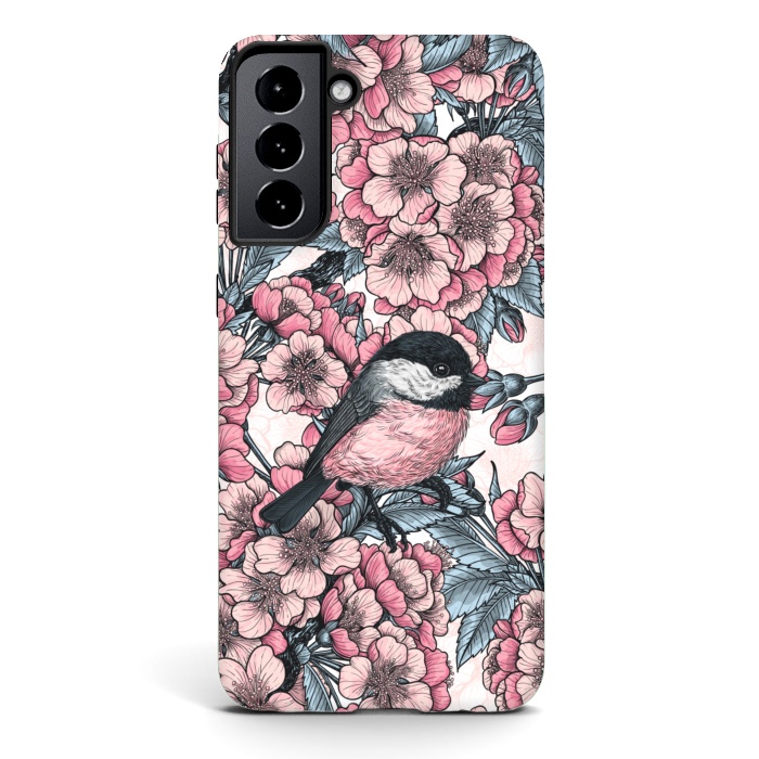 Galaxy S21 StrongFit Chickadee garden by Katerina Kirilova