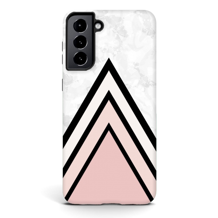 Galaxy S21 StrongFit Black pink triangles by Jms