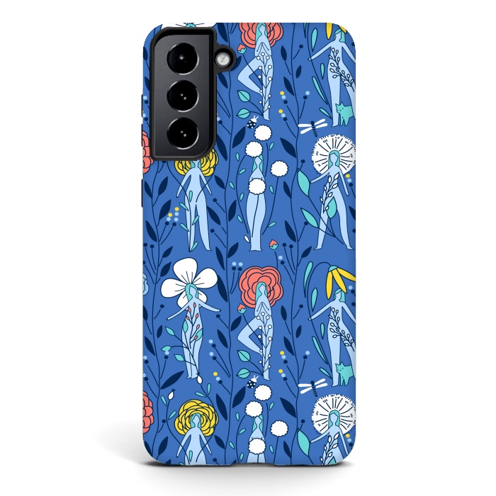 Galaxy S21 plus StrongFit Springtime floral women design by Anna Alekseeva