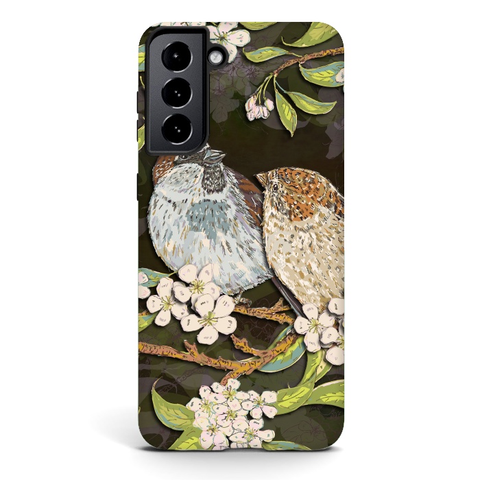 Galaxy S21 StrongFit Sweet Sparrows by Lotti Brown