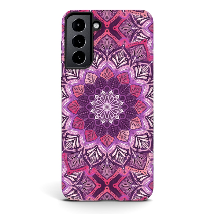 Galaxy S21 plus StrongFit Perfect Pearly Plum Mandala by Micklyn Le Feuvre